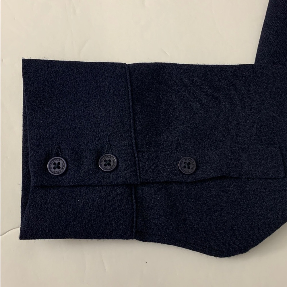 Halston dark navy structured shirt dress size XS - Picture 13 of 14